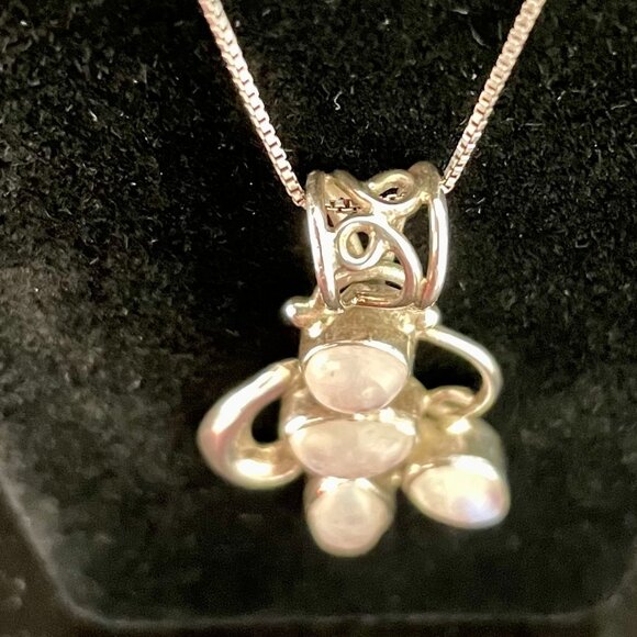 vintage 925 silver and moon stone necklace - Picture 3 of 4